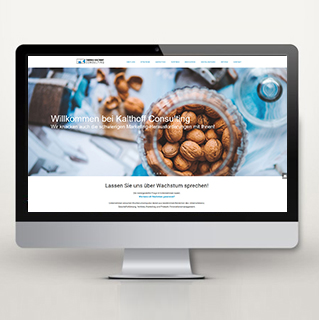 silberner Mac Monitor mit Webshop Referenz Kalthoff
