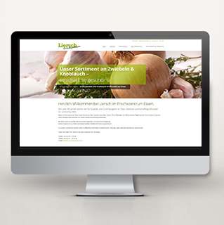 silberner Mac Monitor mit Webshop Referenz Liersch
